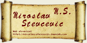 Miroslav Stevčević vizit kartica
